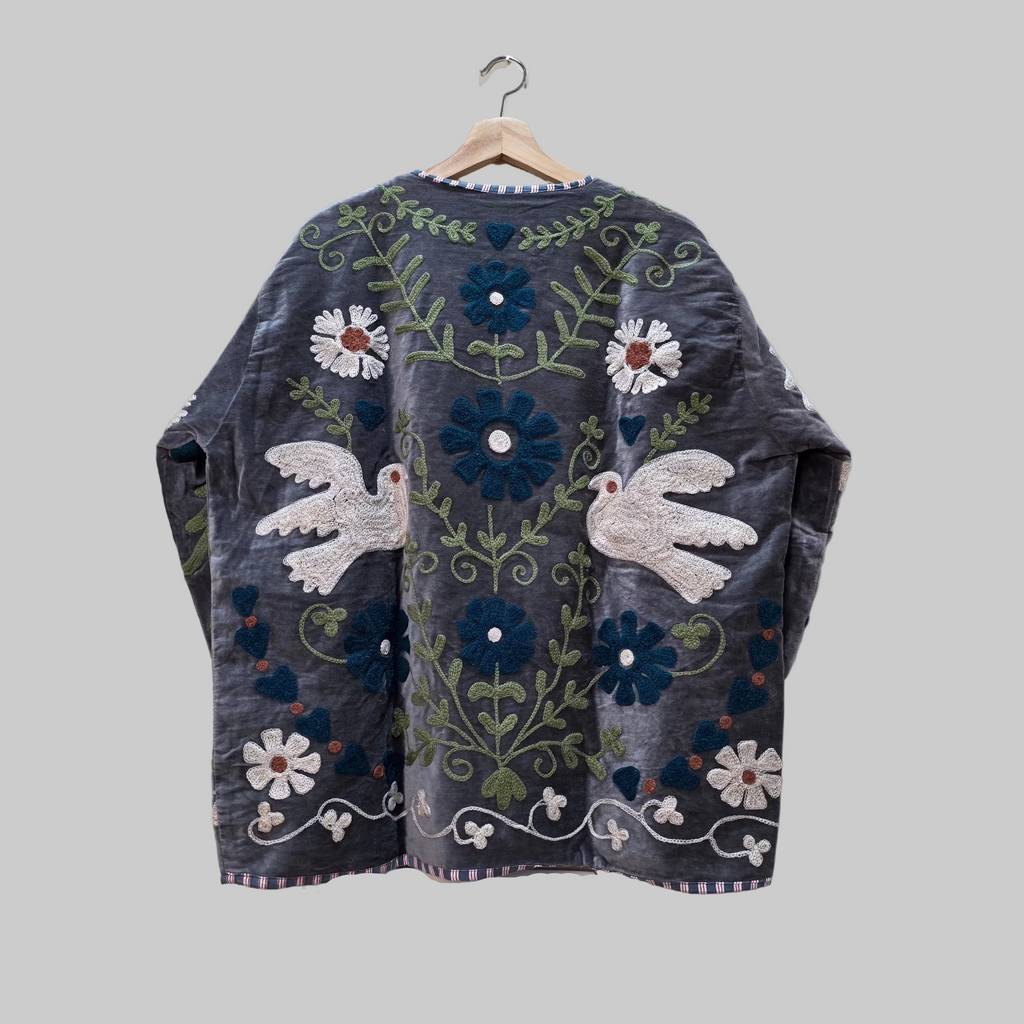 Dove Velvet Suzani jacket