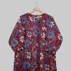Handblock (Bagru print)Cotton Peplum dress