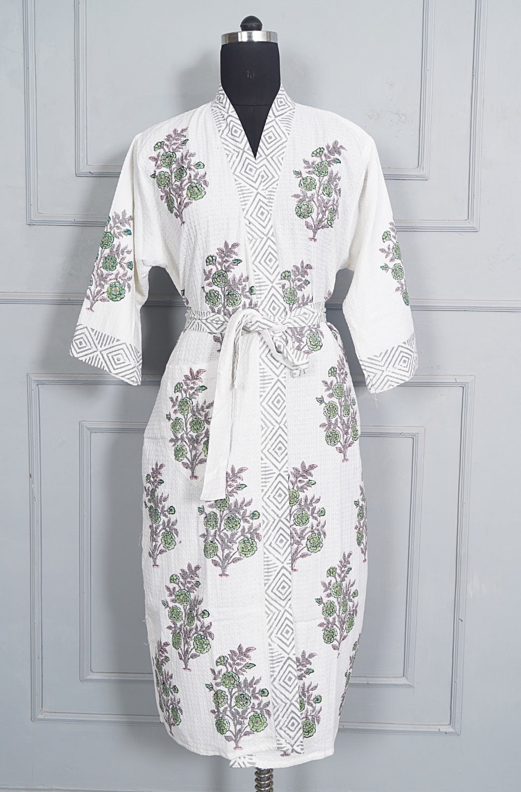 Handblock printed Bathrobe