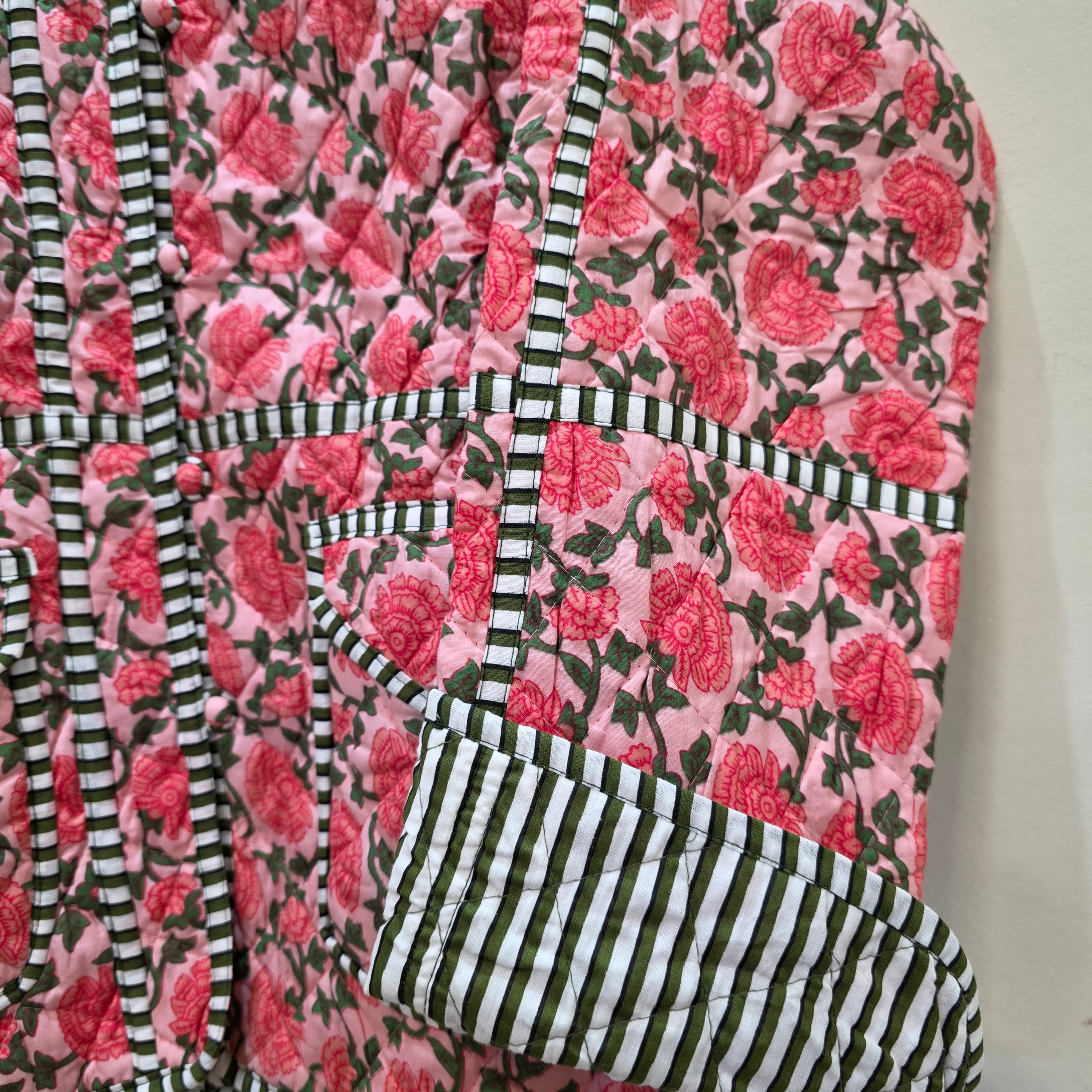 Handblock printed reversible jacket
