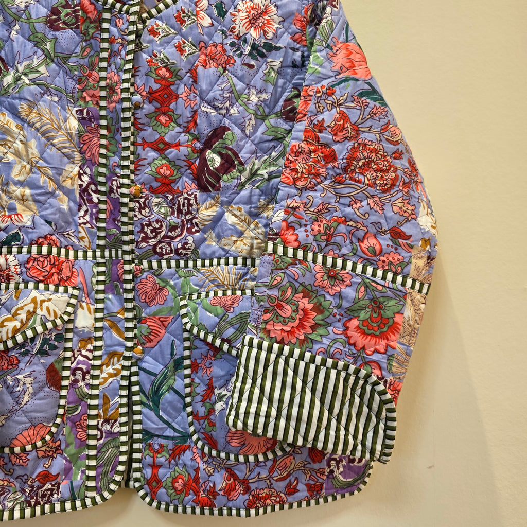 Handblock printed reversible jacket