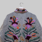 Flower thick Jute Suzani jacket