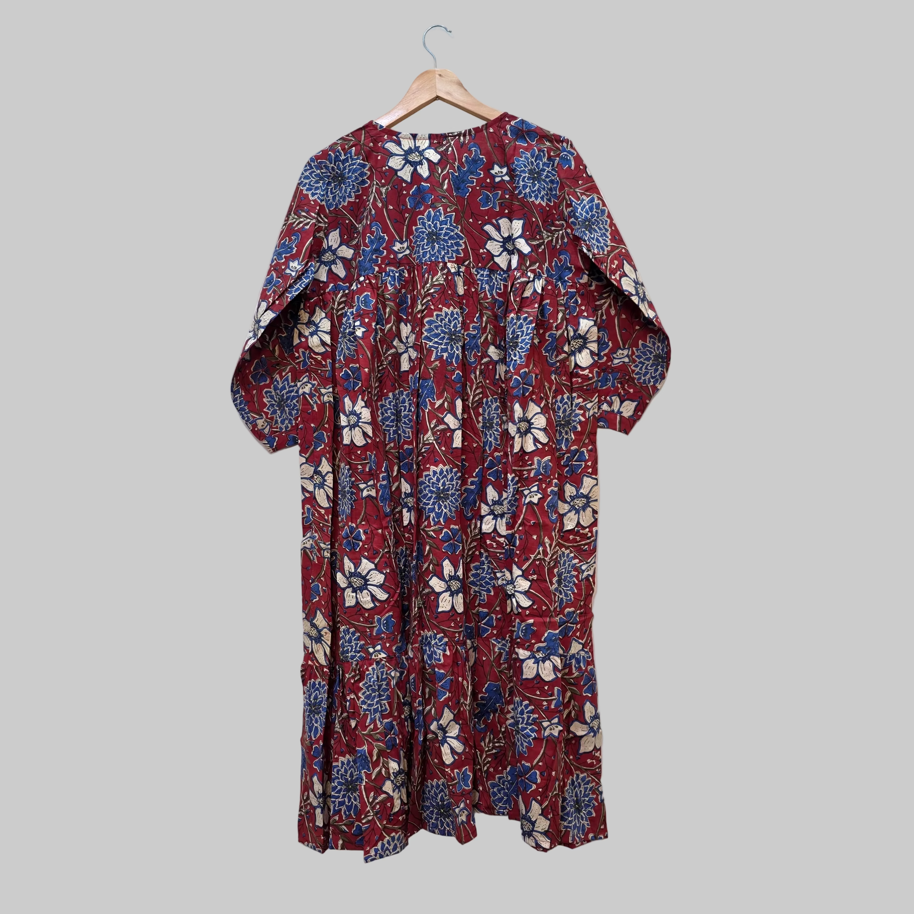 Handblock (Bagru print)Cotton Peplum dress