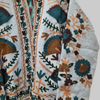 Flower thick Jute Suzani jacket