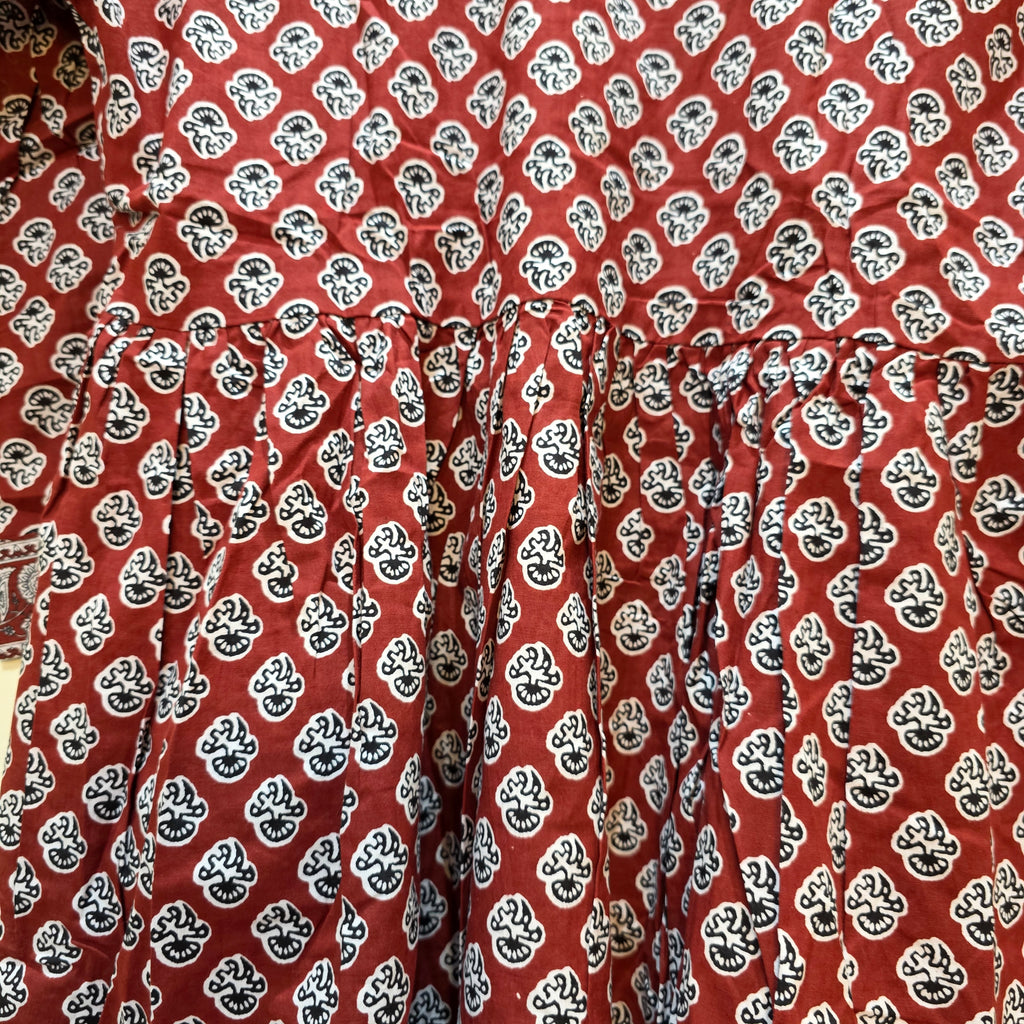 Cotton handblock(Bagru print) peplum top
