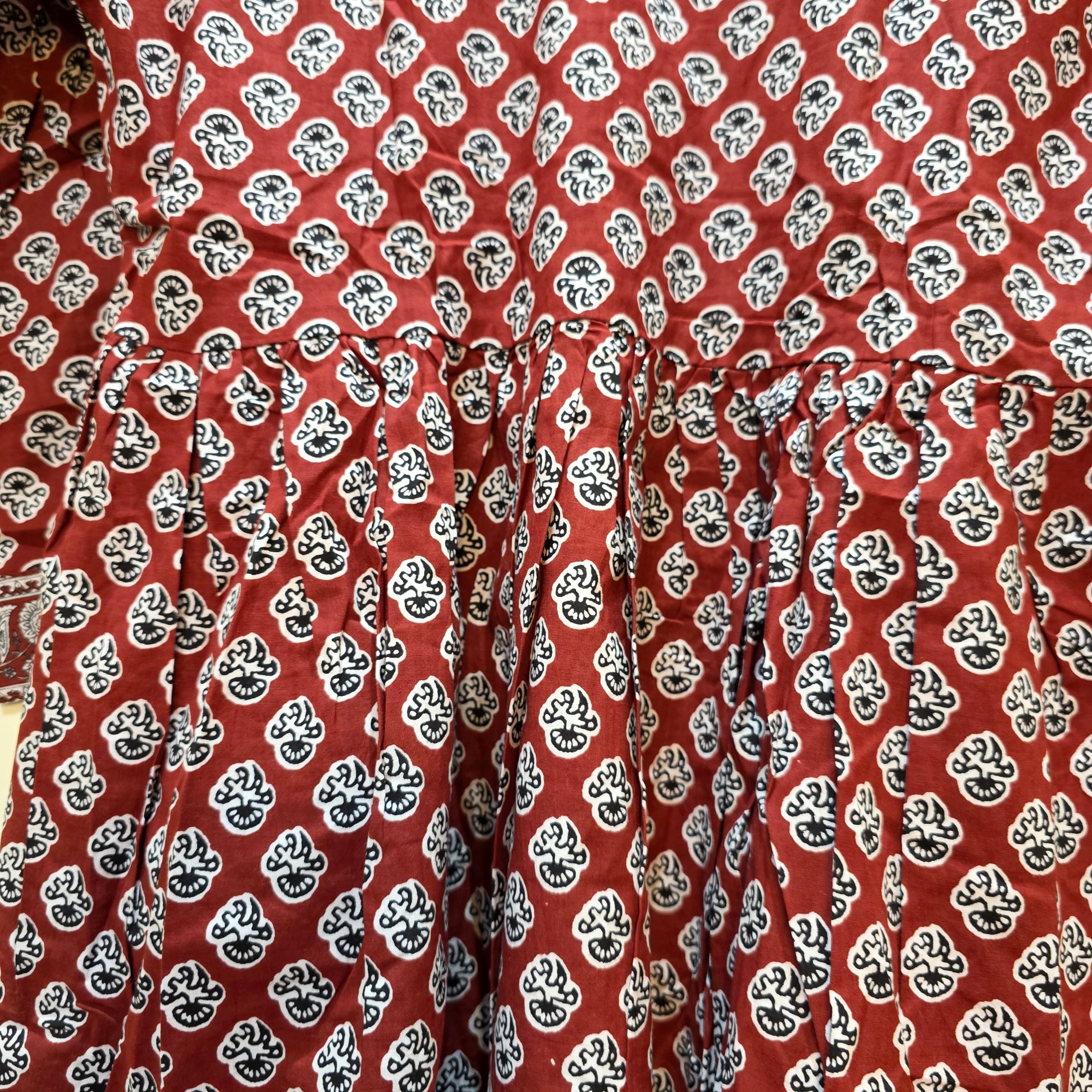 Cotton handblock(Bagru print) peplum top