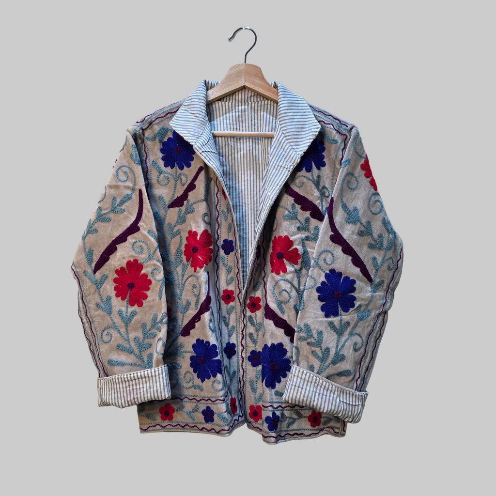 Summer Flower Velvet Suzani jacket