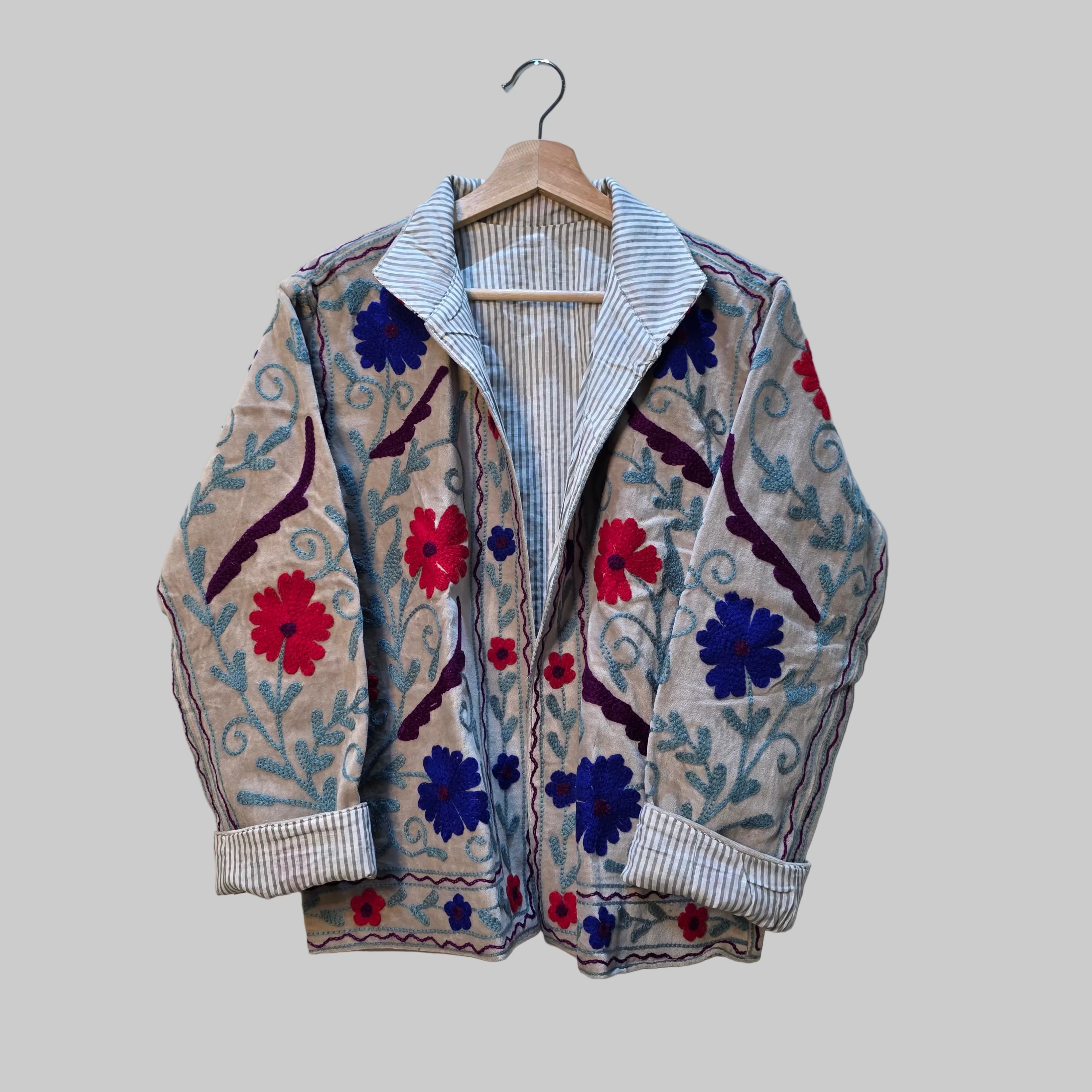 Summer Flower Velvet Suzani jacket