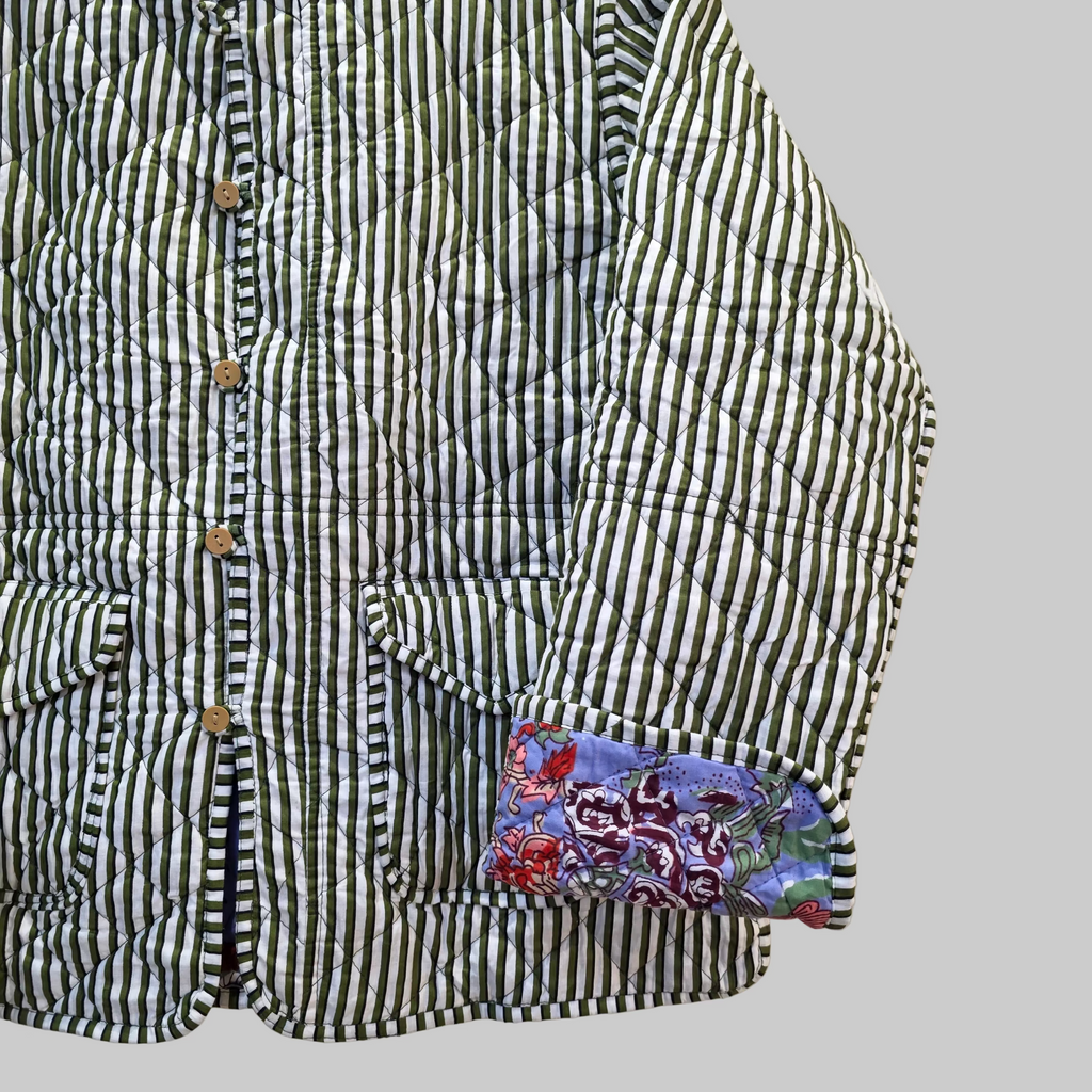 Handblock printed reversible jacket