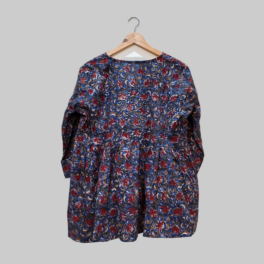Cotton handblock(Bagru print) peplum top