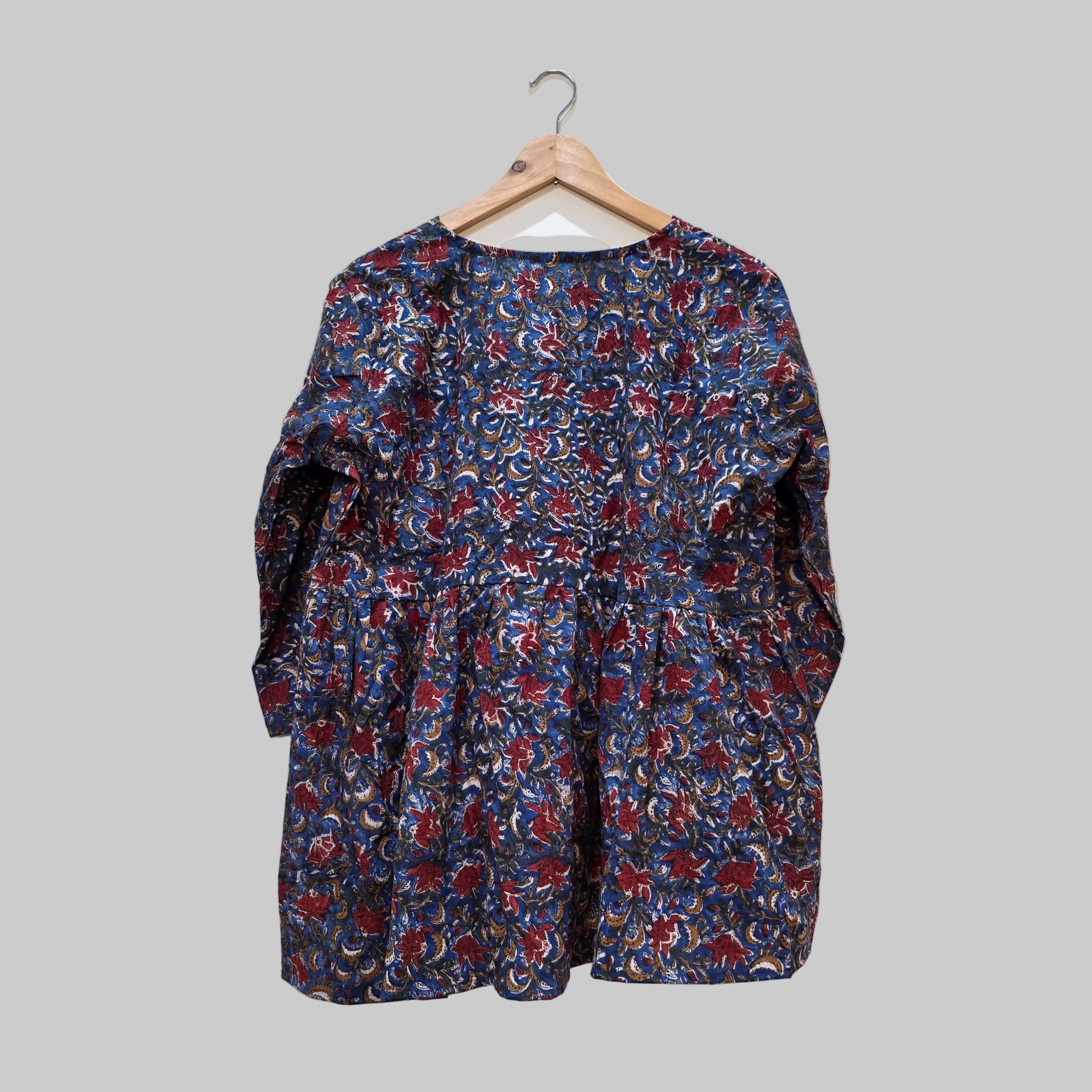 Cotton handblock(Bagru print) peplum top