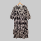 Handblock (Bagru print) Cotton Peplum dress