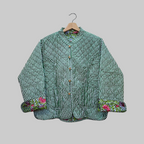 Handblock printed reversible jacket