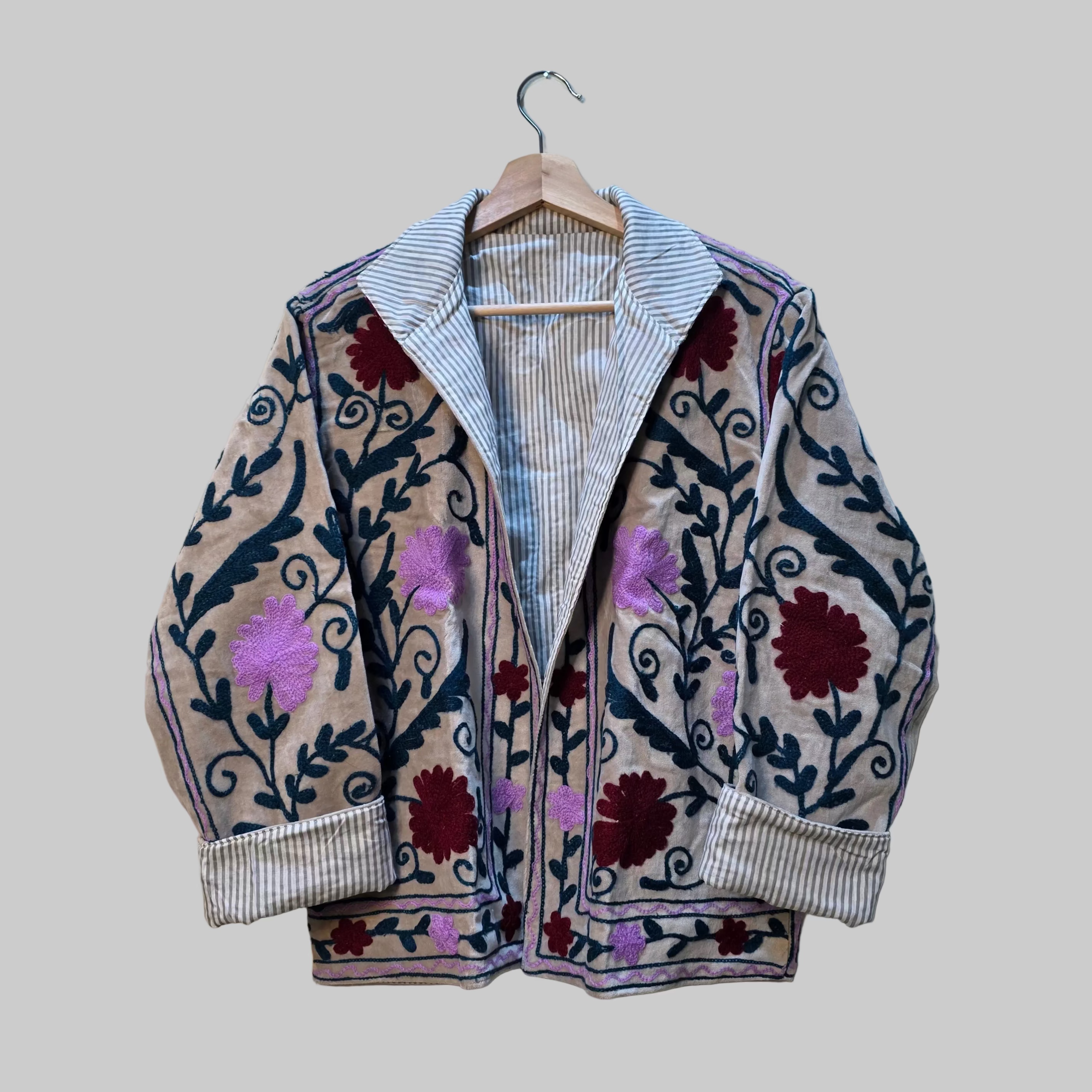 Summer Flower Velvet Suzani jacket