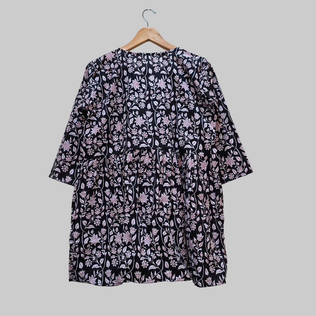 Cotton handblock(Bagru print) peplum top