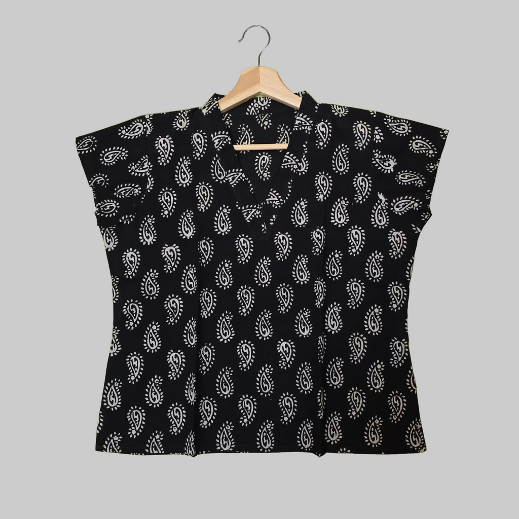 Cotton handblock short top