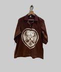 Brown Shibori blouse