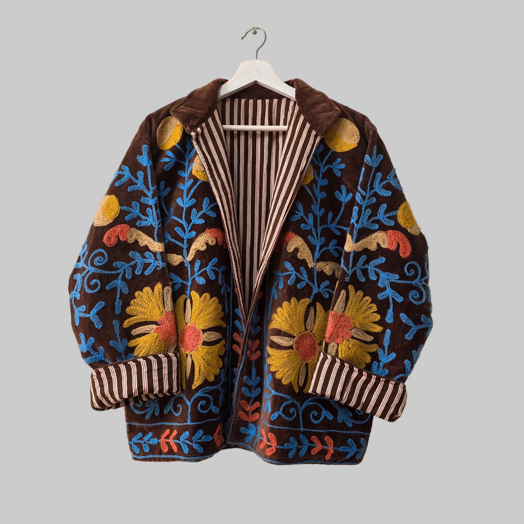 Blooming flower suzani jacket