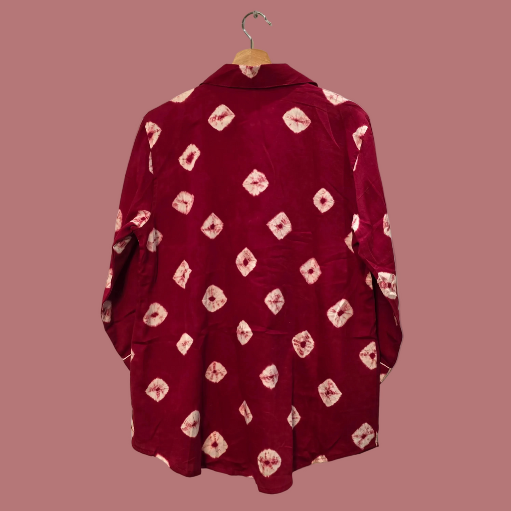 Red half mandala blouse