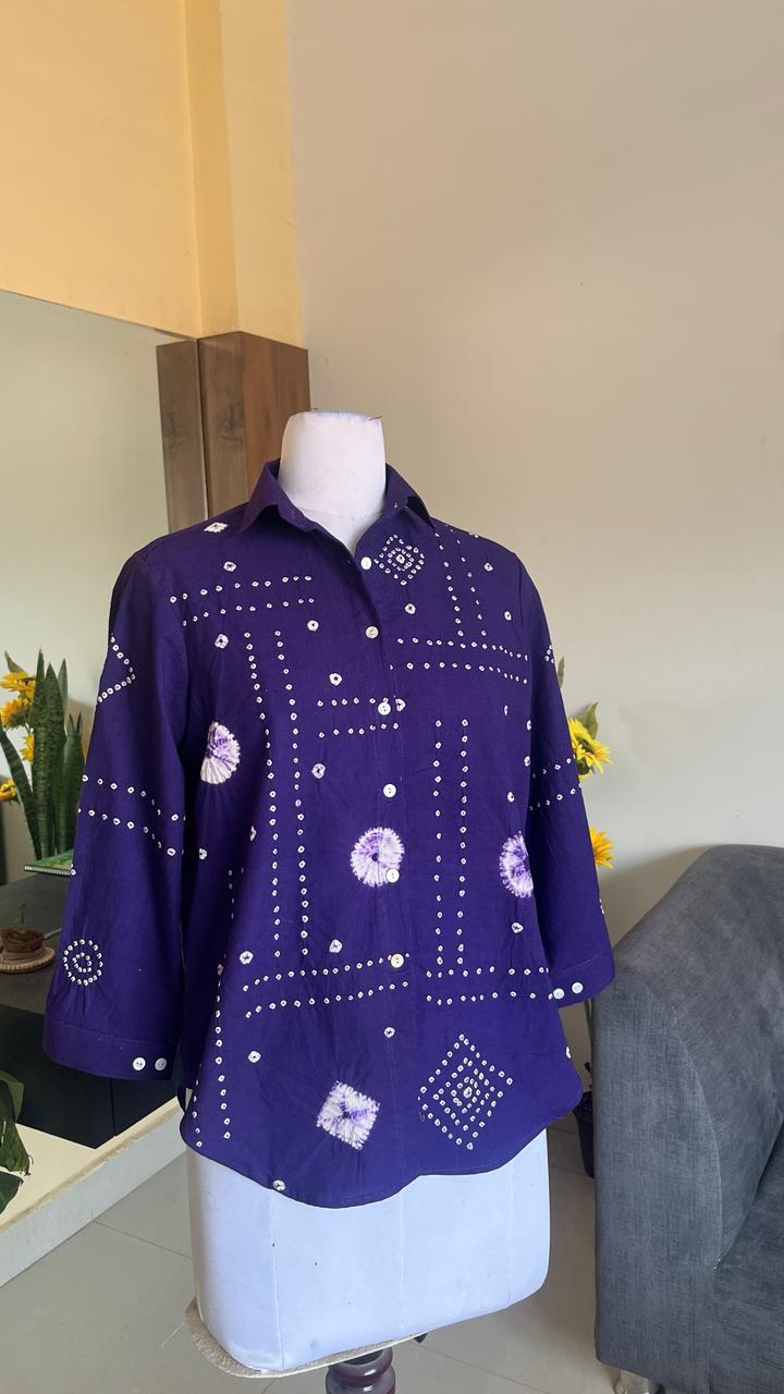 Purple Bandhani Shirt