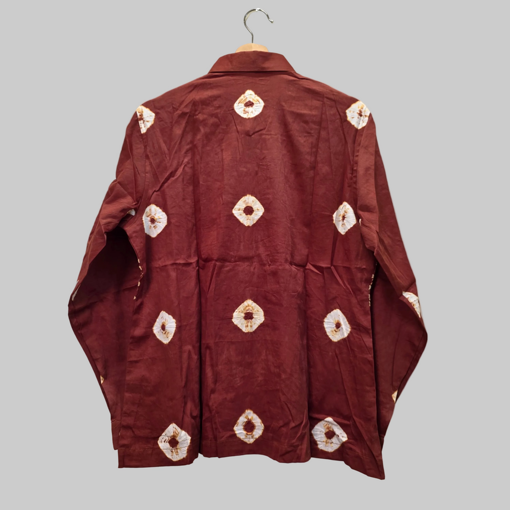 Rust Peacock Bandhani Shirt