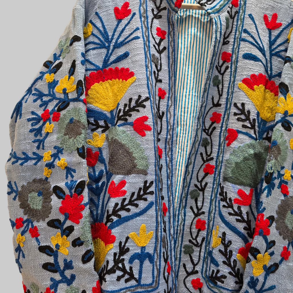 Flower Jute Suzani jacket