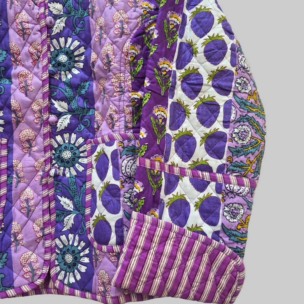 Handblock printed reversible jacket