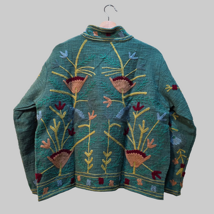 Flower Jute Suzani jacket