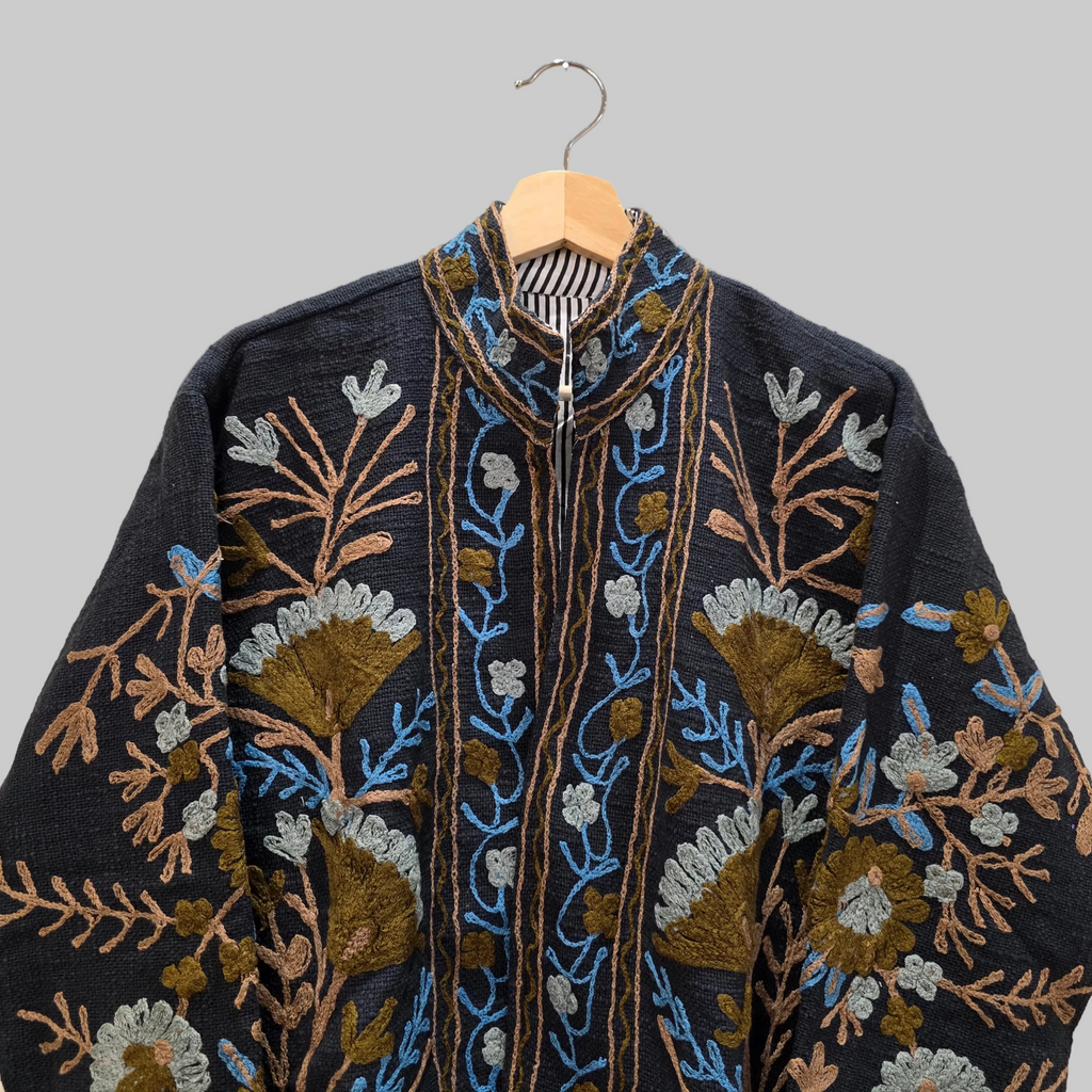 Flower Jute Suzani jacket
