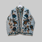 Flower thick Jute Suzani jacket