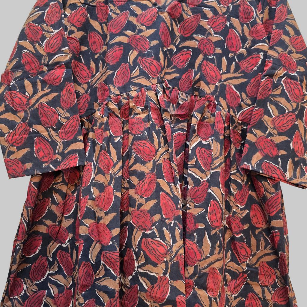 Cotton handblock(Bagru print) peplum top