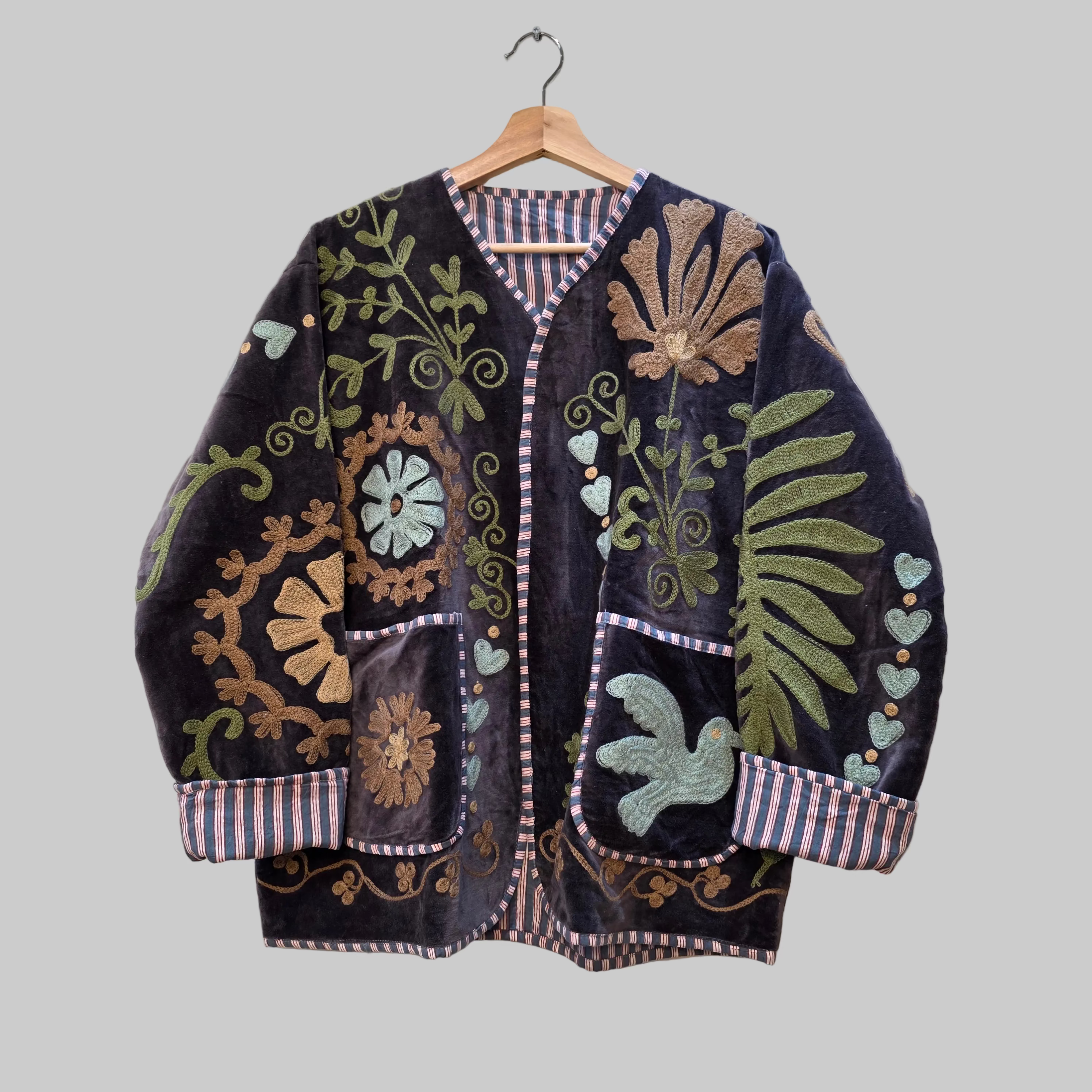 Dove Velvet Suzani jacket