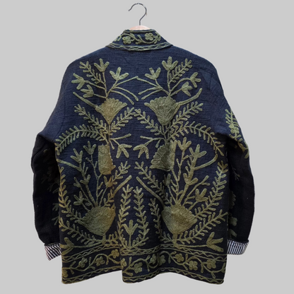 Flower Jute Suzani jacket