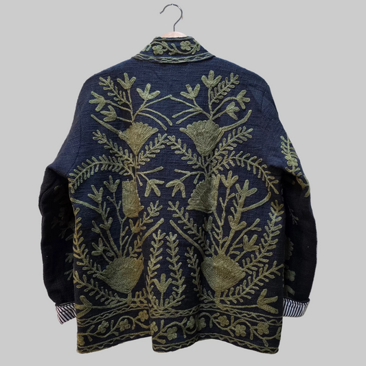 Flower Jute Suzani jacket