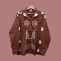 Brown Peacock Bandhani Shirt