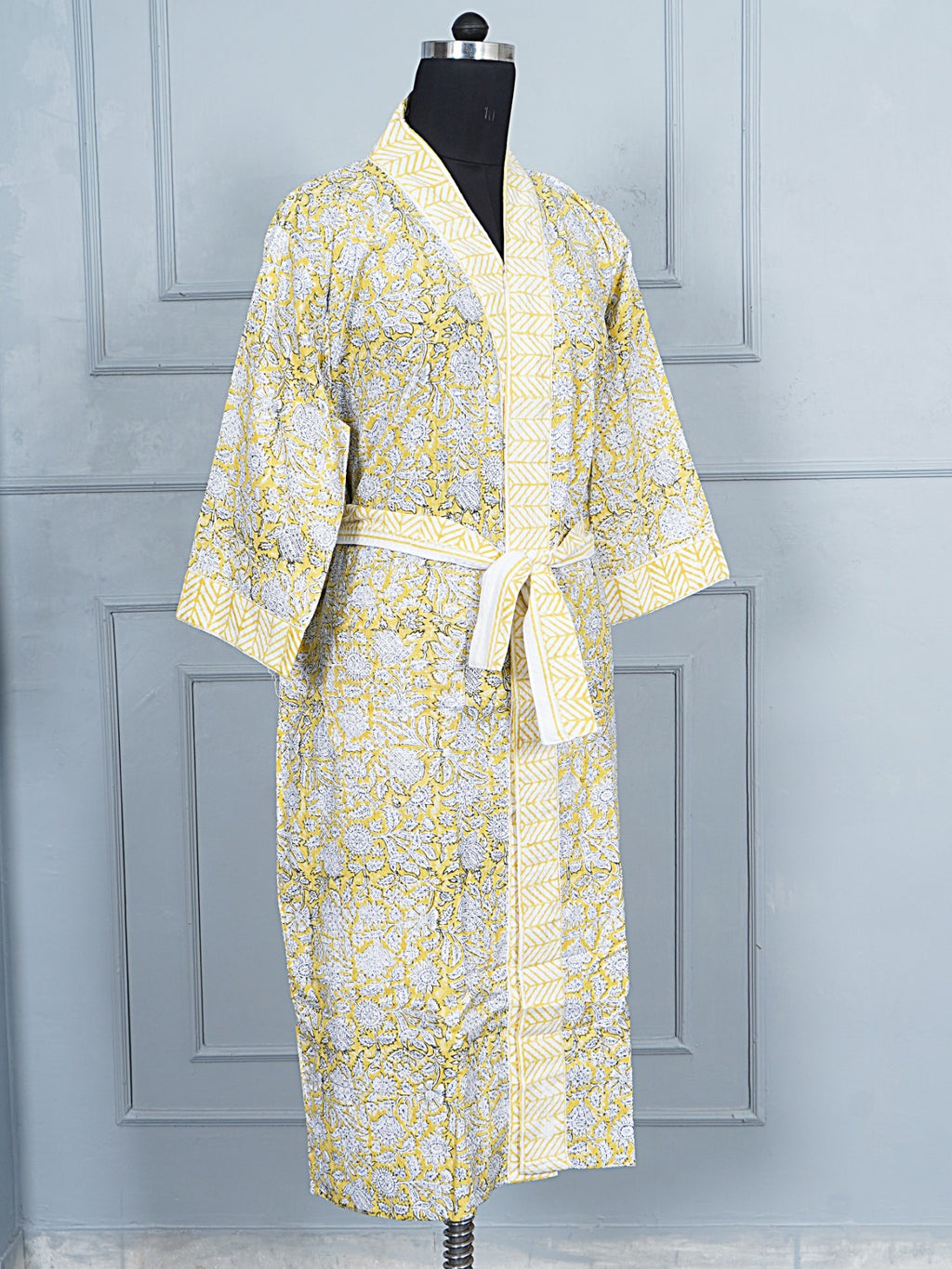 Handblock printed Bathrobe