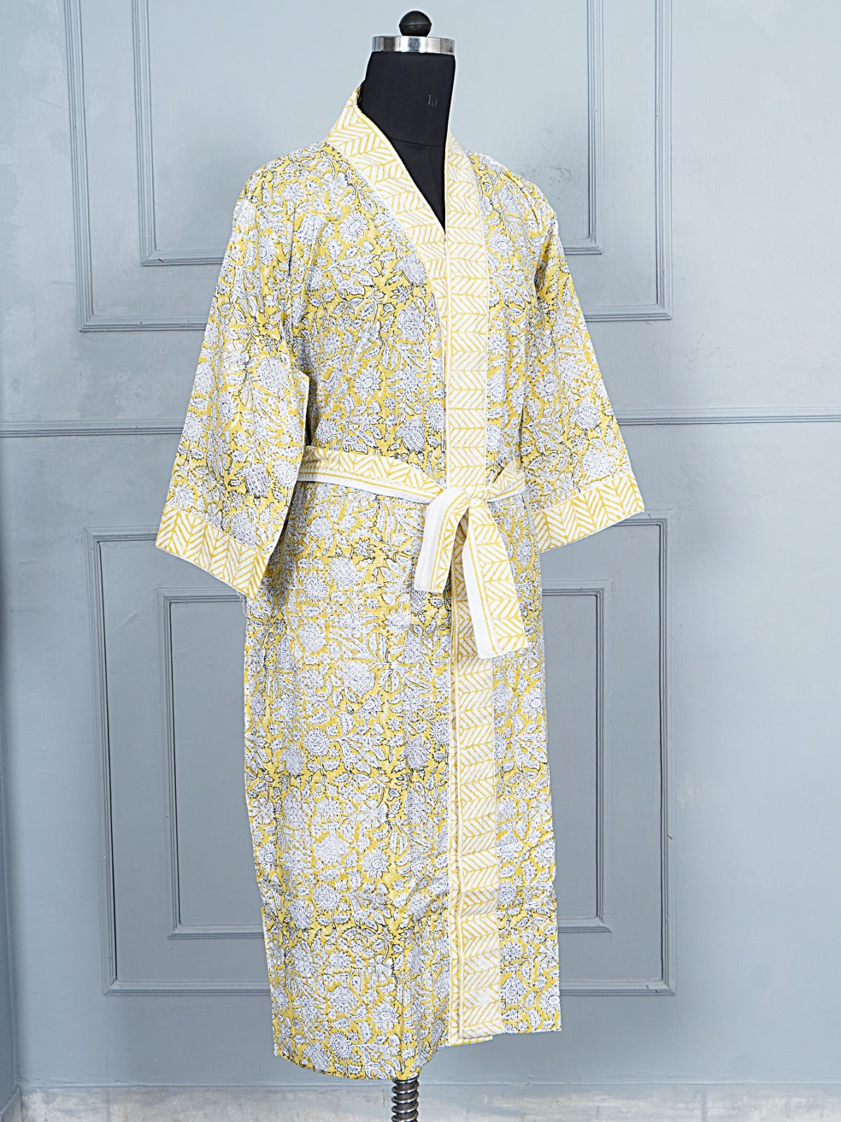 Handblock printed Bathrobe