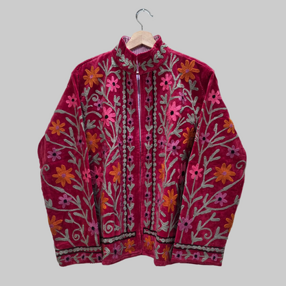 Small Flower Velvet Suzani jacket