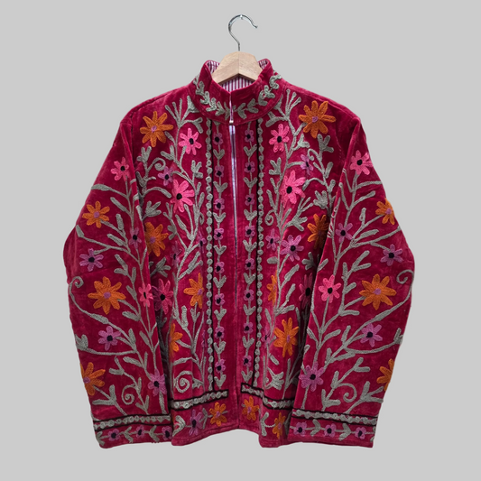 Small Flower Velvet Suzani jacket