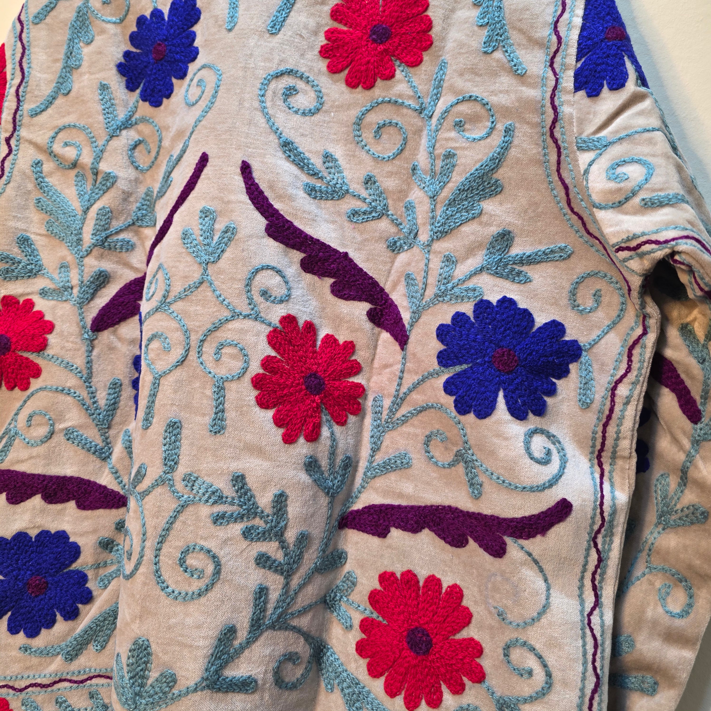 Summer Flower Velvet Suzani jacket