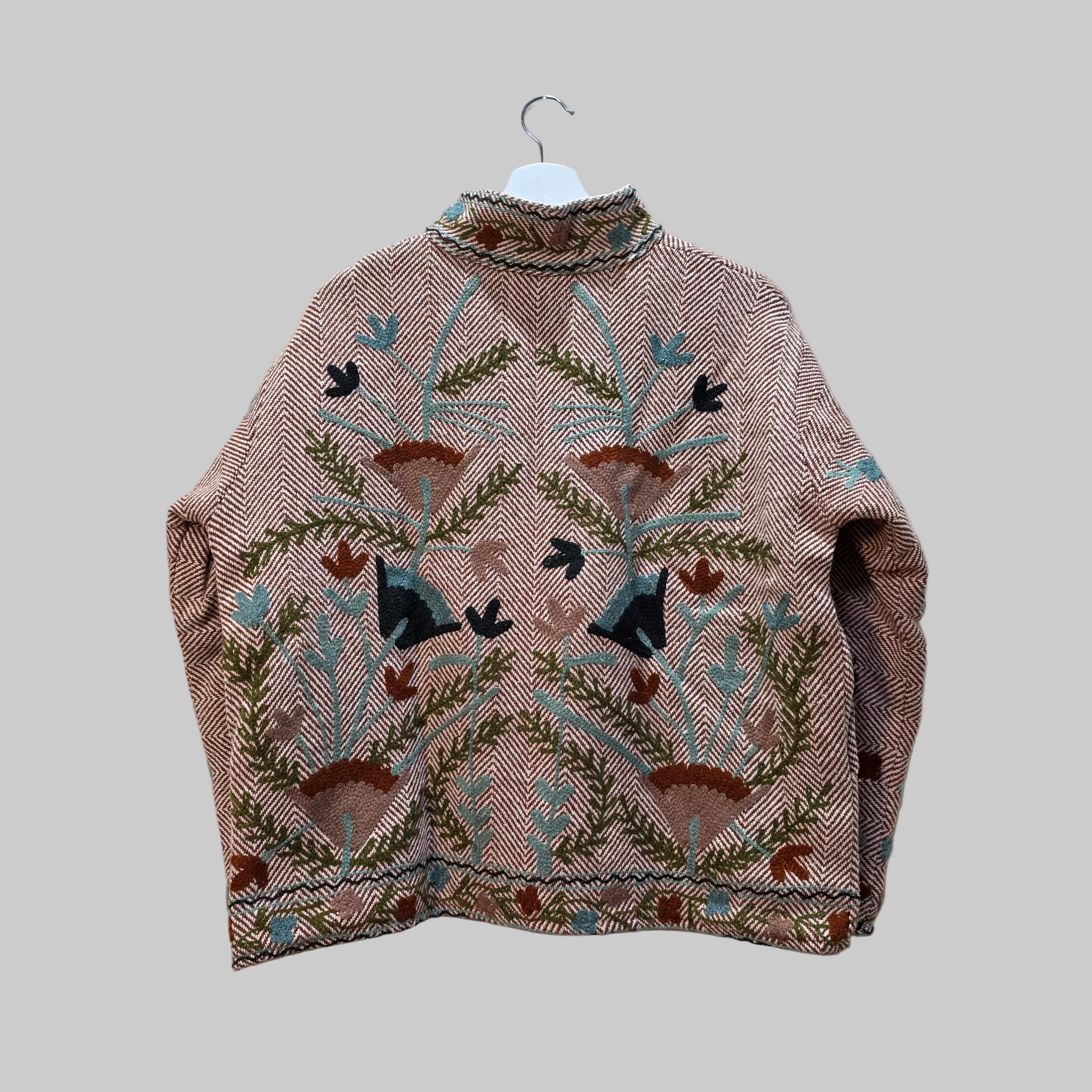 Flower thick Jute Suzani jacket