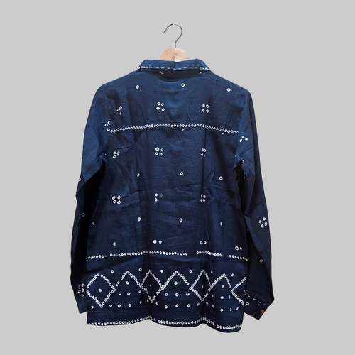 Blue grey Bandhani Shirt