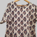 Handblock (Bagru print) Cotton frill dress