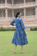 Handblock (Bagru print)Cotton Peplum dress
