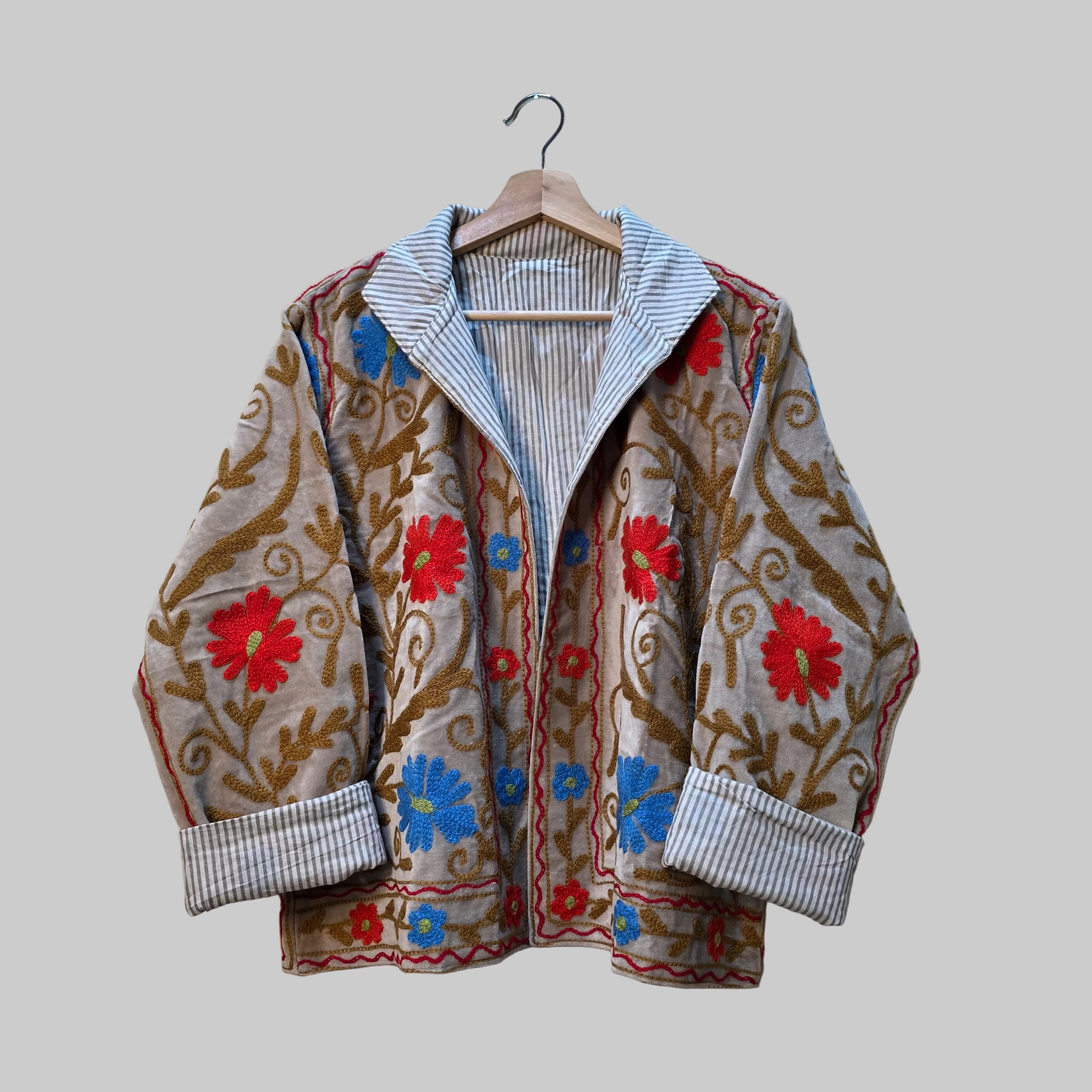 Summer Flower Velvet Suzani jacket