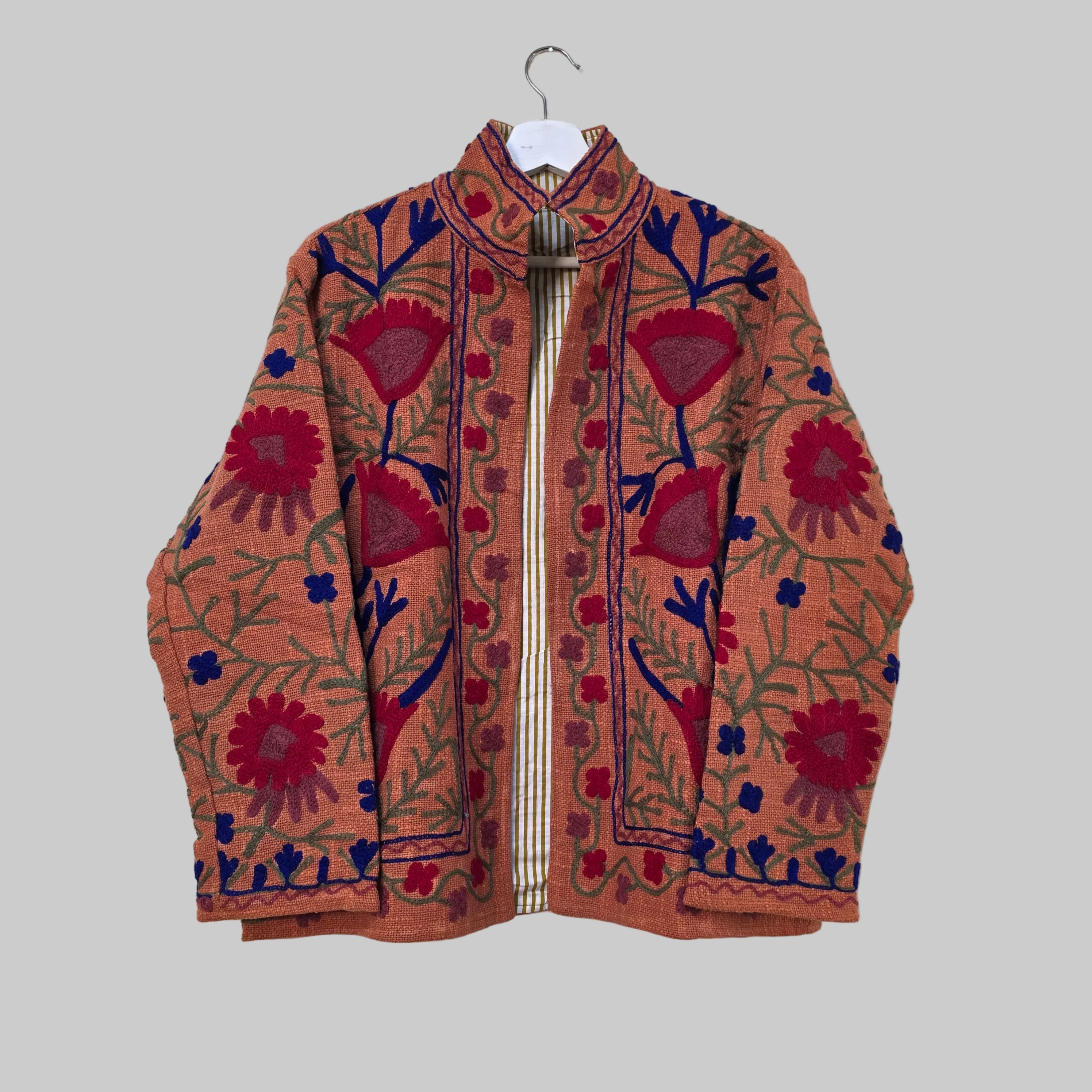 Flower Jute Suzani jacket