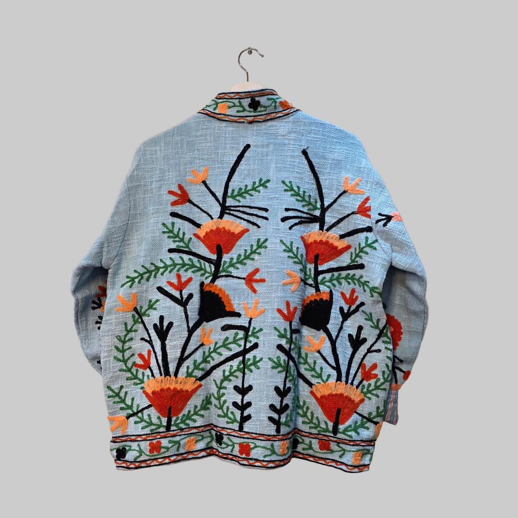 Flower Jute Suzani jacket