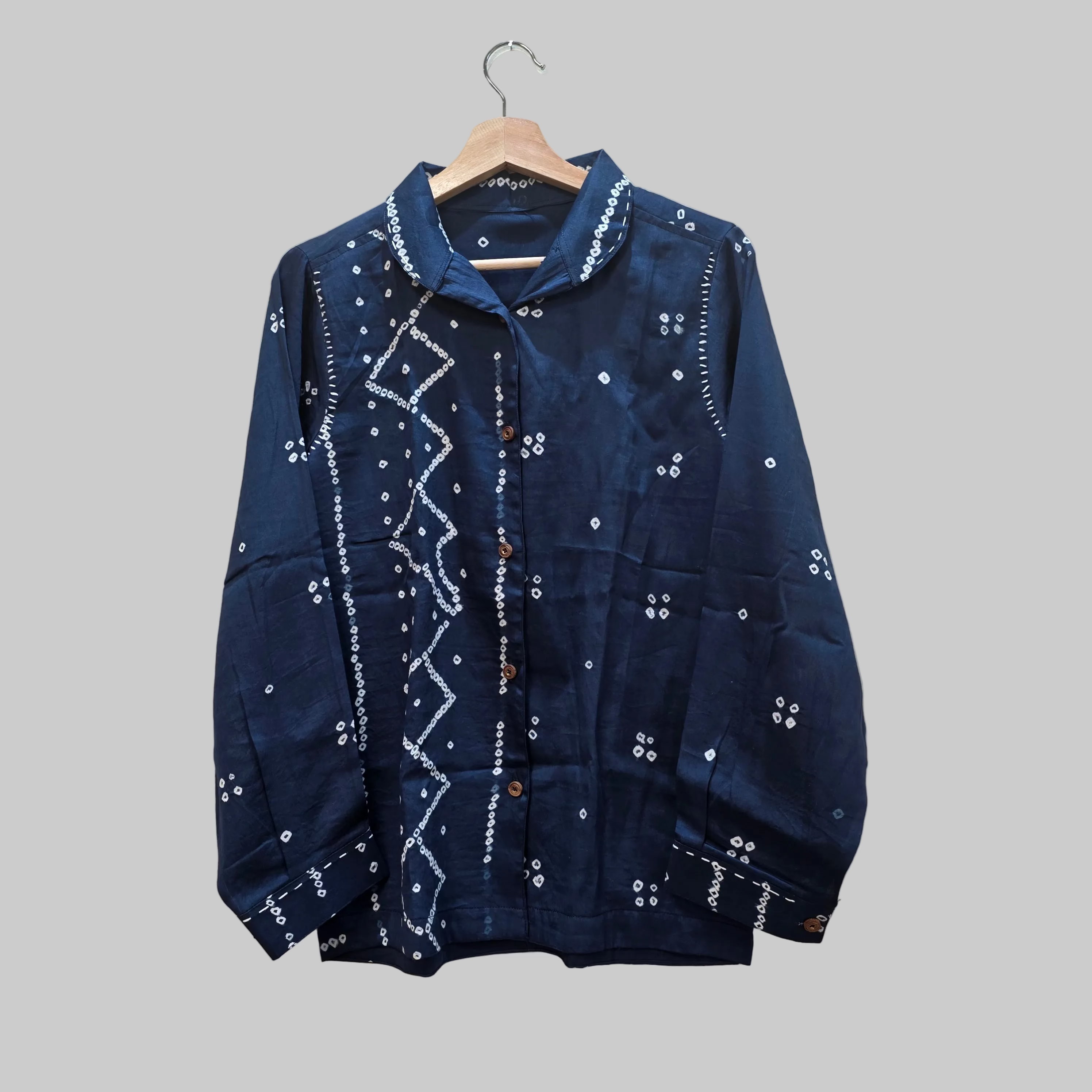 Blue grey Bandhani Shirt