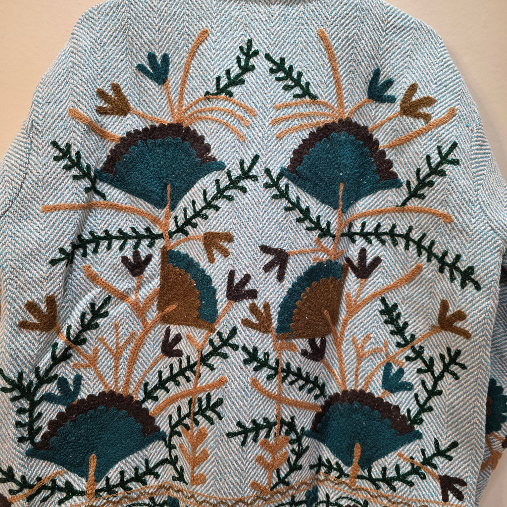 Flower thick Jute Suzani jacket