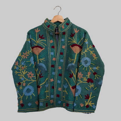 Flower Jute Suzani jacket